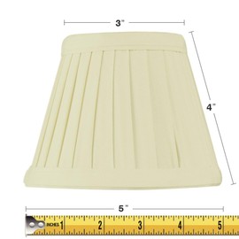 3x5x4 Crisp Linen Pleated Clip-on Candelabra Lampshade - Perfect for chandeliers, foyer lights, and wall sconces -Small, Egg Shell