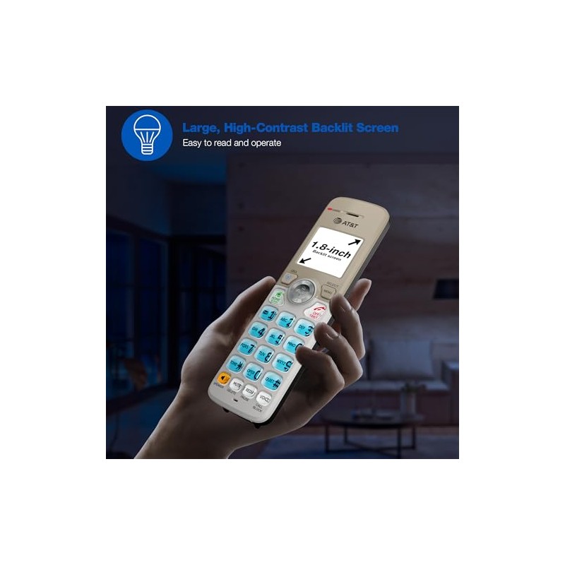 AT&T DL72219 DECT 6.0 - Teléfono inalámbrico de 2 Auriculares