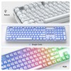 GEEZER Computer Backlit Keyboard White Crystal - Full-Size Bluetooth Wireless