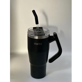 32oz Double Wall Stainless Steel Tumbler with Rotatable Handle | Vacuum Insulated | Keeps Drinks Hot & Cold | Rust & Leak-Resistant | Large Capacity | Fits Car Cup Holders | Reusable & Easy to Clean