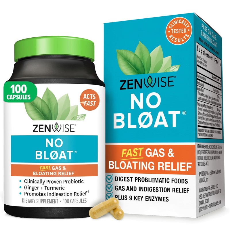 Zenwise no bloat Probióticos enzimas digestivas 100 caps sfn