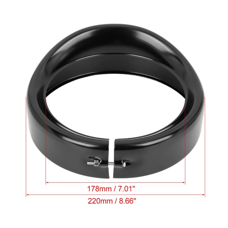 F FIERCE CYCLE 7inch Black Round Motorcycle Headlight Trim Ring