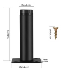 Fulushouxi Pack of 4 Furniture Legs, 3.15 Inches/8 cm Adjustable Furniture Feet, Metal Cabinet Feet, Sofa Replacement Support Feet Legs for Furniture/Sofa/Table/Chair/Desk/Kitchen/Cabinet/Cupboards Legs Feet (8 cm)