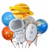 7Pcs Astronaut Rocket Balloons/Outer Space Birthday Party Decor with 4D