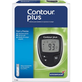 Contour Plus Glucómetro Autocodificado Para El Monitoreo De Glucosa En Sangre (contour Plus), color, 1 count, pack of/paquete de