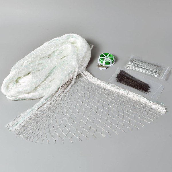 VBWSL 9'x50' White Polyester Bird Netting with 1" Square Mesh,