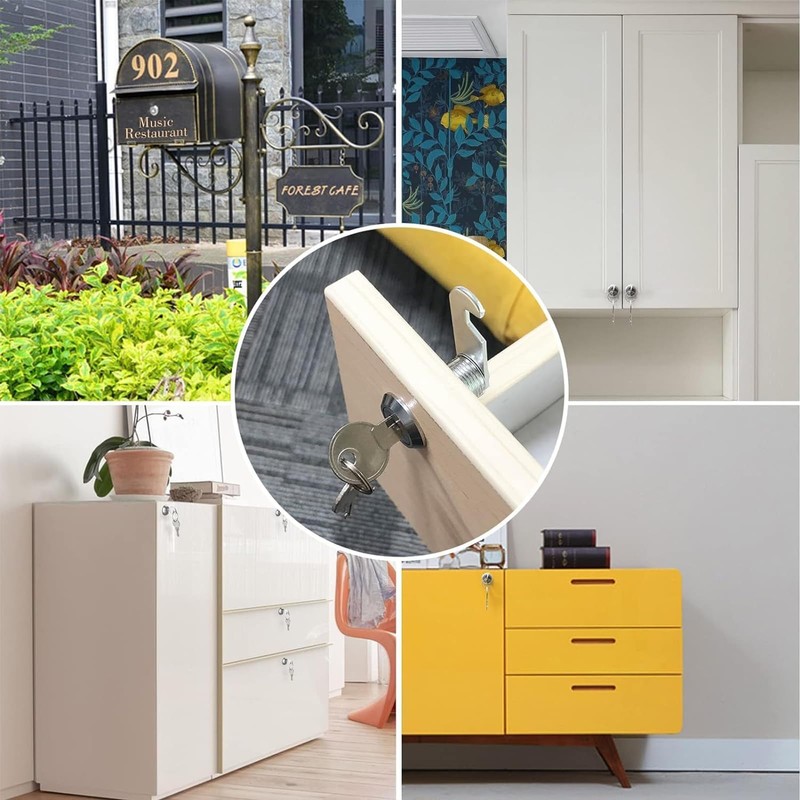 Cabinet Lock, Post Box Lock, Cam Locks, Comes with 6