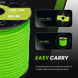 Abma Cord 4.2mm Paracord 750lb 30M 100% Nylon Rope 11 Strands Type IV Military Grade Parachute Cord for DIY, Camping, Survival, Outdoor - Max. 340kg - Neon Green
