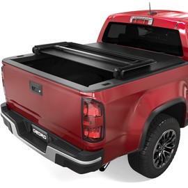 oEdRo Soft Tri-Fold Truck Bed Tonneau Cover Compatible with 2015-2022 Chevy Colorado / GMC Canyon with 5 ft Bed, Fleetside