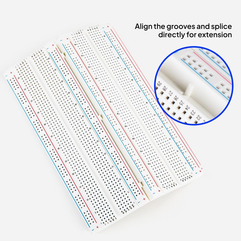 ELEGOO 3pcs Breadboard 830 Point Solderless Prototype PCB Board Kit