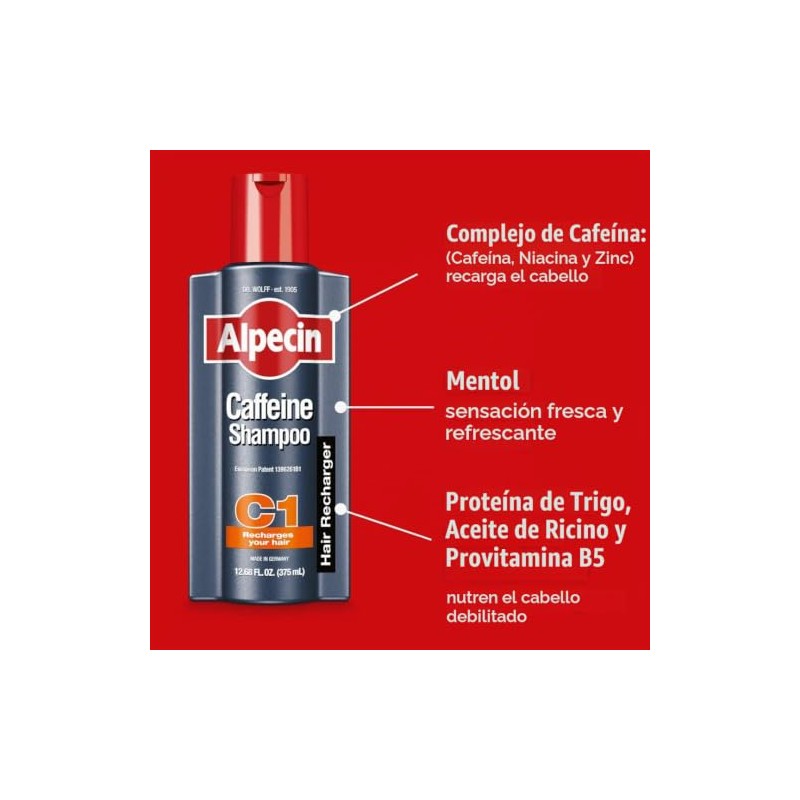 ALPECIN Multibuy 3x Champú Cafeína C1 Energizante para el Cabello