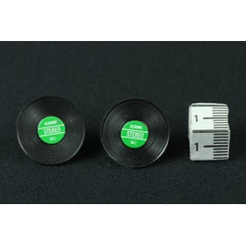 Miniblings LP VINYL DJ Record Music Stud Earrings Green Plug