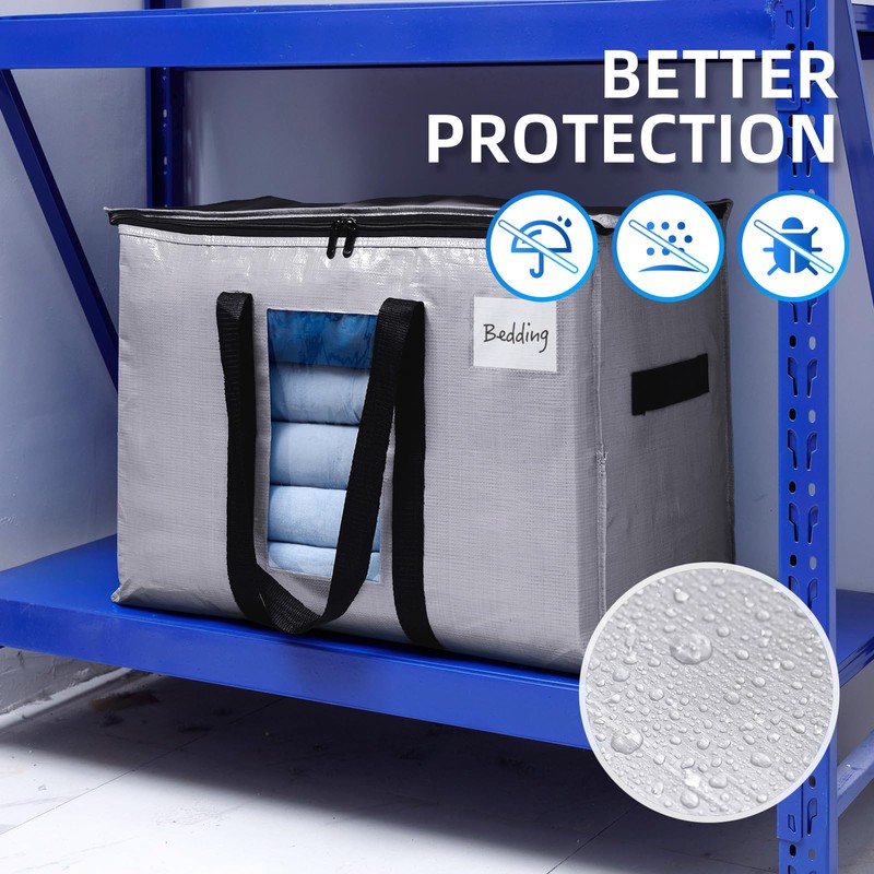 TAILI Extra Large Moving Bags, 4 Pack Silver Heavy Duty