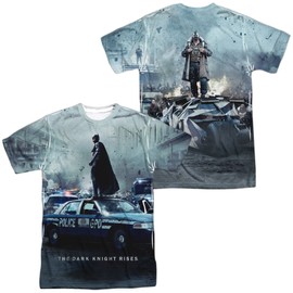 Dark Knight Rises Standoff Front Back Print 100% Polyester Adult Costume T Shirt for Men & Women, 4X-Large Multicolor