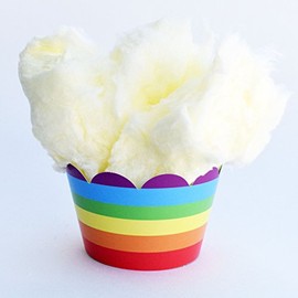 Rainbow Cupcake Wrappers, Umbrella Baby Shower Theme, Confetti Couture Party Supplies, 36 Wraps by Confetti Couture Party Supplies