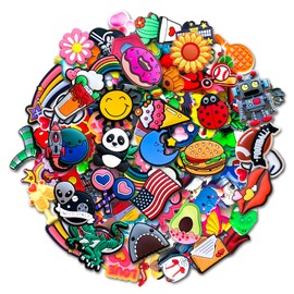 30,50,100Pcs Random Shoe Charms for Clog Decoration, Cute Cartoon Charms Accessories for Gift(100)