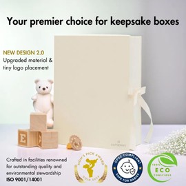 Estienne Large Light Yellow Modern Baby Keepsake Box - Memory Box for Baby Girl & Boy, Gift-Ready Keepsake Storage Box with Lids