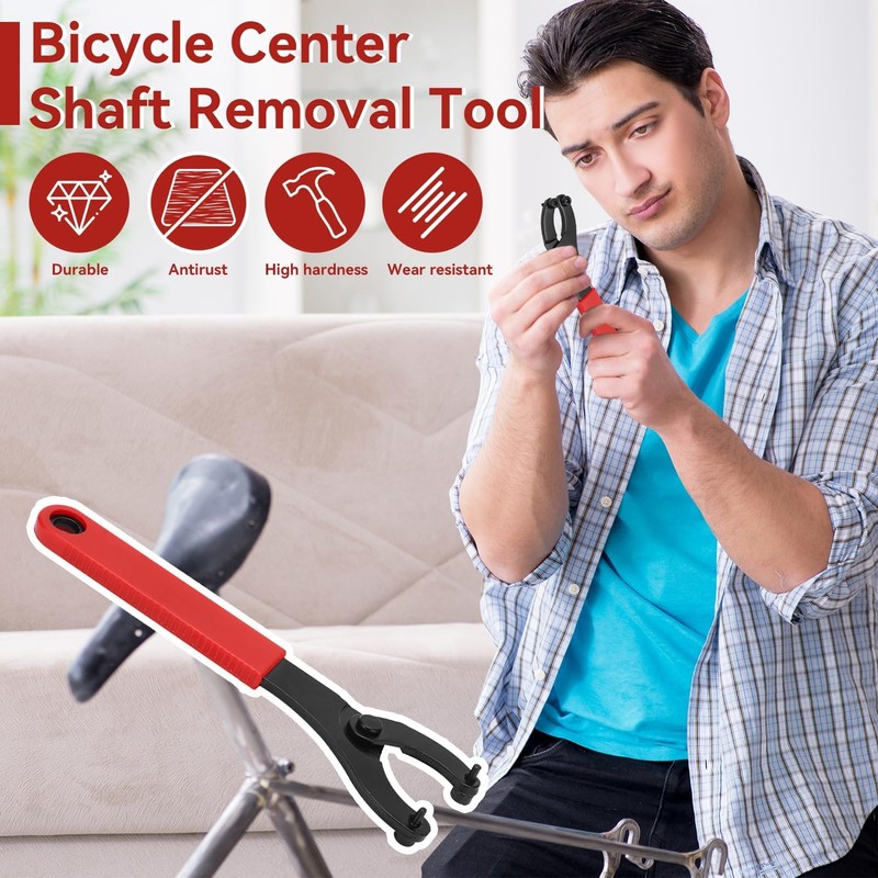165x30x7mm/6.5x1.2x0.3in Bike Bottom Bracket Wrench, Adjustable Pin Spanner Wrench Repair