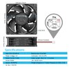 Wathai 120mm x 38mm 12V Waterproof Exhaust Fan Dual Ball