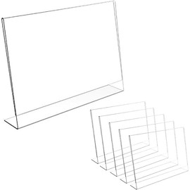 My Shopfittings Slant Back Acrylic Sign Holder A4, Landscape Frame for Signs, Brochures, Flyers, Menus, Posters - Clear Plastic Display Stand for Home, Office, Store - Multipacks Available (1)