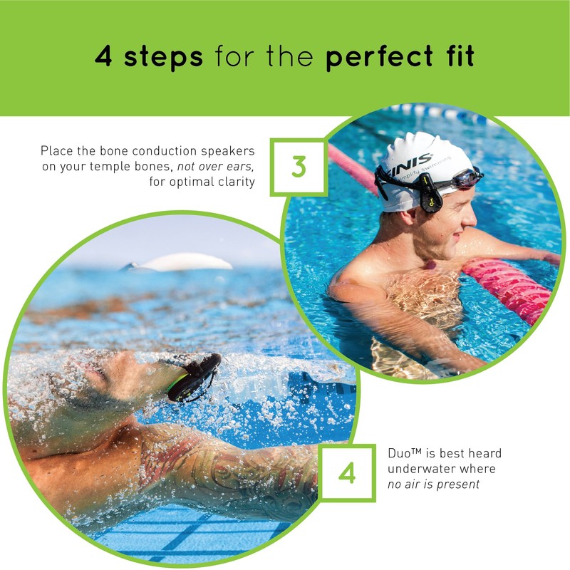 Finis Duo Underwater Bone Conduction MP3 Player,Black/Acid Green