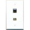 RiteAV CAT7 LC Multimode Fiber Duplex Wall Plate Flat/Solid [White]