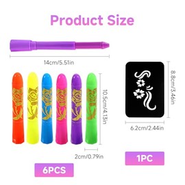 6Pzs Pintura De Cara De Neón Brillante UV, 6 Colores Pintura Corporal Ceras – Lavable, No Tóxico, Cera Lápiz UV Neón Para Rostro Y Cuerpo. Ideal para 