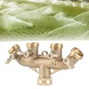 G3/4 Brass 4‑Way Garden Hose Splitter Ball Valve Hose Adapter