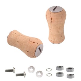 VISPREA For Shimano Daiwa SHIMANO DAIWA CORK Wood Knob Power Handle Knob Bait Reel Handle Replacement Screw Bearing YU323 (Silver)