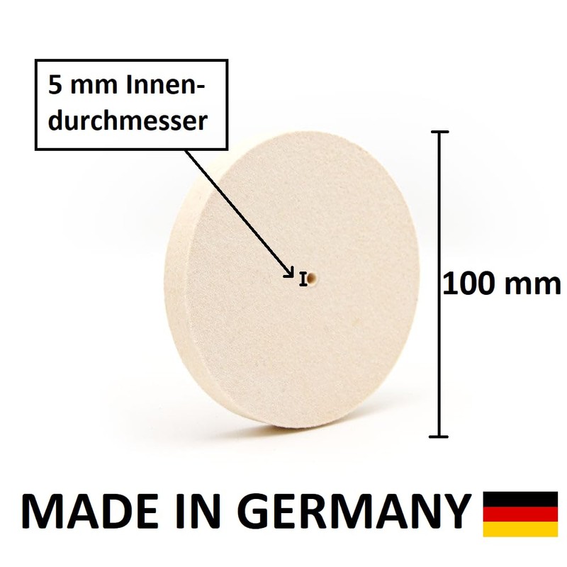 Polishing Wheel for Felt Sanding Block (95% Wool) with Hole,