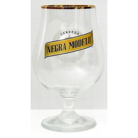 Negra Modelo Cerveza .4L Gold Rim Signature Tulip Style Chalice Glass