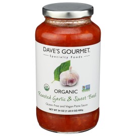 Dave's Gourmet Pasta Sauce, Organic Roasted Garlic and Sweet Basil, 25.5 oz