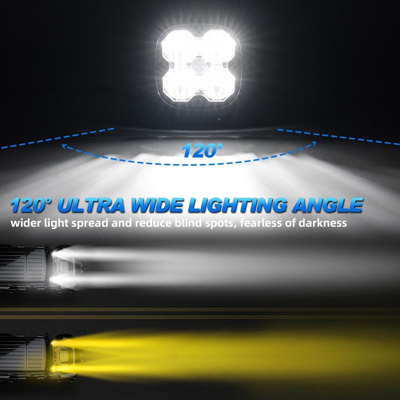 HTZCMOTO 3 Inch LED Ditch Lights for 1997-2006 Jeep Wrangler