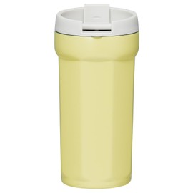 Skater SMVO4-A Octagonal Stainless Steel Tumbler with Lid, 11.8 fl oz (350 ml), Thermal, Cold Insulation, Vacuum Insulated, Flap Lock, Saffron Yellow