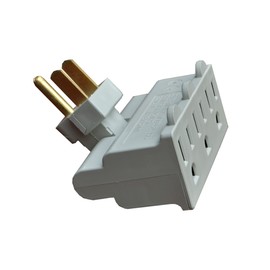 GoGreen Power (GG-03420T) 3 Outlet Swivel Wall Tap, Electrical Wall Tap, Tan