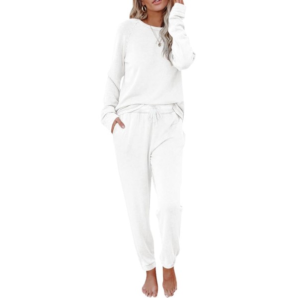Fessceruna Women's Pyjamas Long Sleeve Crew Neck Leisure Suit Leisure