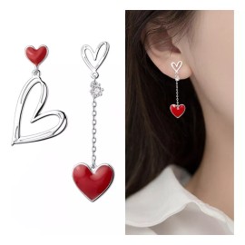 Deluxe Aretes Zirconia Corazón Pendientes Para Mujer Regalo Amor