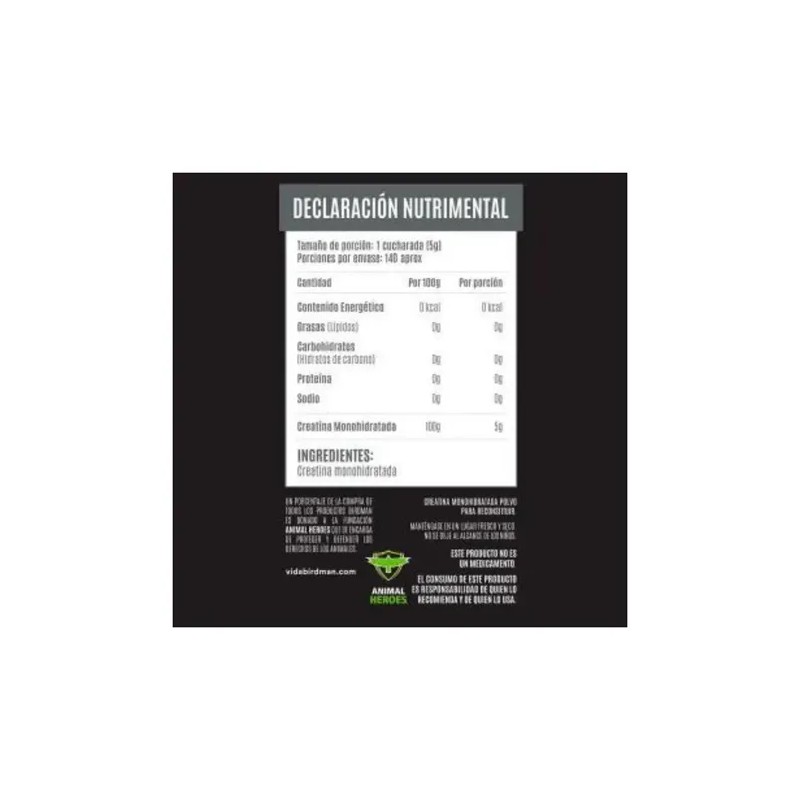 Creatina Monohidratada Birdman Performance 700g