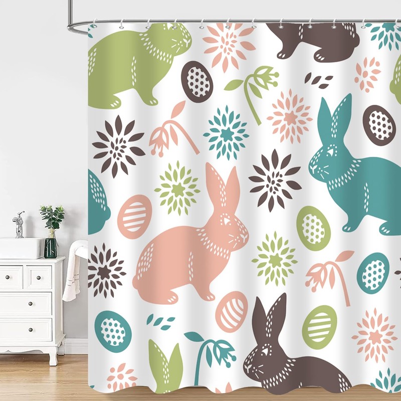 Atwqevon Easter Shower Curtain