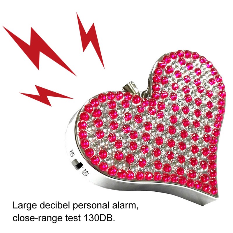 Self Defense Alarm Heart Shape Security Protect Personal Alert(Silver)