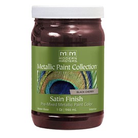 Modern Masters ME70432 Satin Metallic Paint, 32 oz, Black Cherry