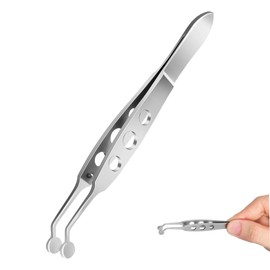 Healeved Stainless Steel Gland Massage Tweezers Round Tip Eyelid Massager for Eye Stye Removal Lash Extension Hair Removal Tool