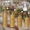 Yeelida Gold Flameless Candles with Remote and String Light, 2.2"x