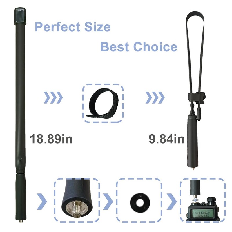BAOFENG UV-5R Foldable Tactical Antenna for GMRS Two Way Radio