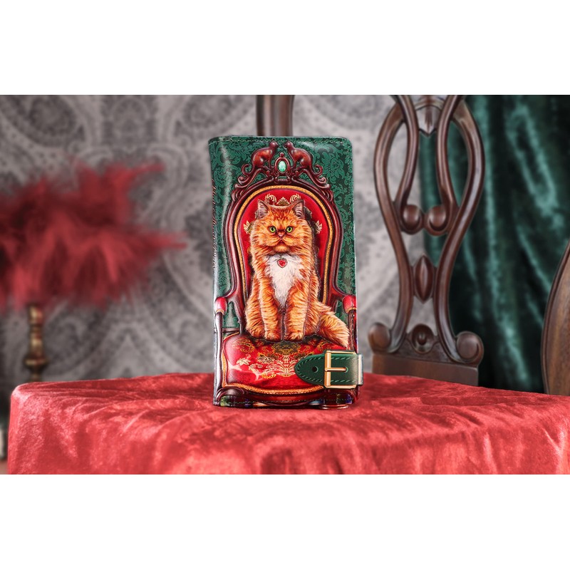 Nemesis Now Lisa Parker Mad About Cats Embossed Wallet Green