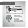 DOJA Industrial Hexagon Drilling Screws 4.8 x 19 Pack 100