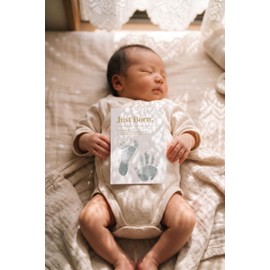 Elderly Photo Monthly Cards, Lunar Cards, Hand and Foot Shape, Double Sided Design (Set up to 1 Year Old (15 Sheets))