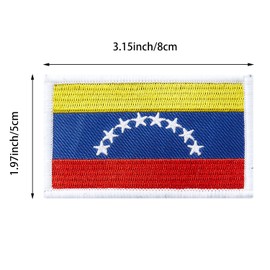 4Pcs Venezuela Venezuelan Flag Patches, Hook and Loop Embroidered Armband Flag Tactical Patches for Backpacks Hat Clothing Jackets.