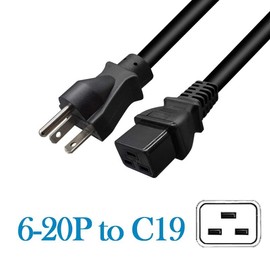 Strhowill (1.8m/6ft) NEMA 6-20P to IEC 320 C19 Heavy-Duty Power Cord for PDU and UPS 20A, 12AWG UL Certification