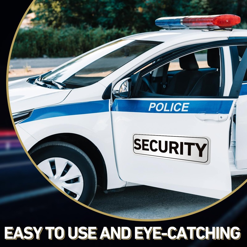 Skyygemm 4 Pcs Security Car Magnetic Signs Reflective Security Heavy